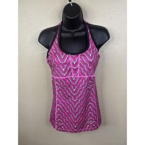 Mountain Hardwear Mighty Tank Top Sz S Multicolor Shelf Bra Workout Running EUC